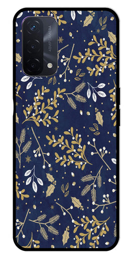 Floral Pattern  Metal Mobile Case for Oppo F19   (Design No -52)