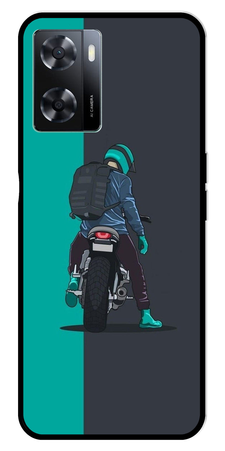 Bike Lover Metal Mobile Case for Oppo A77s 4G   (Design No -05)