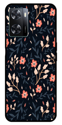 Floral Pattern Metal Mobile Case for Oppo A77s 4G