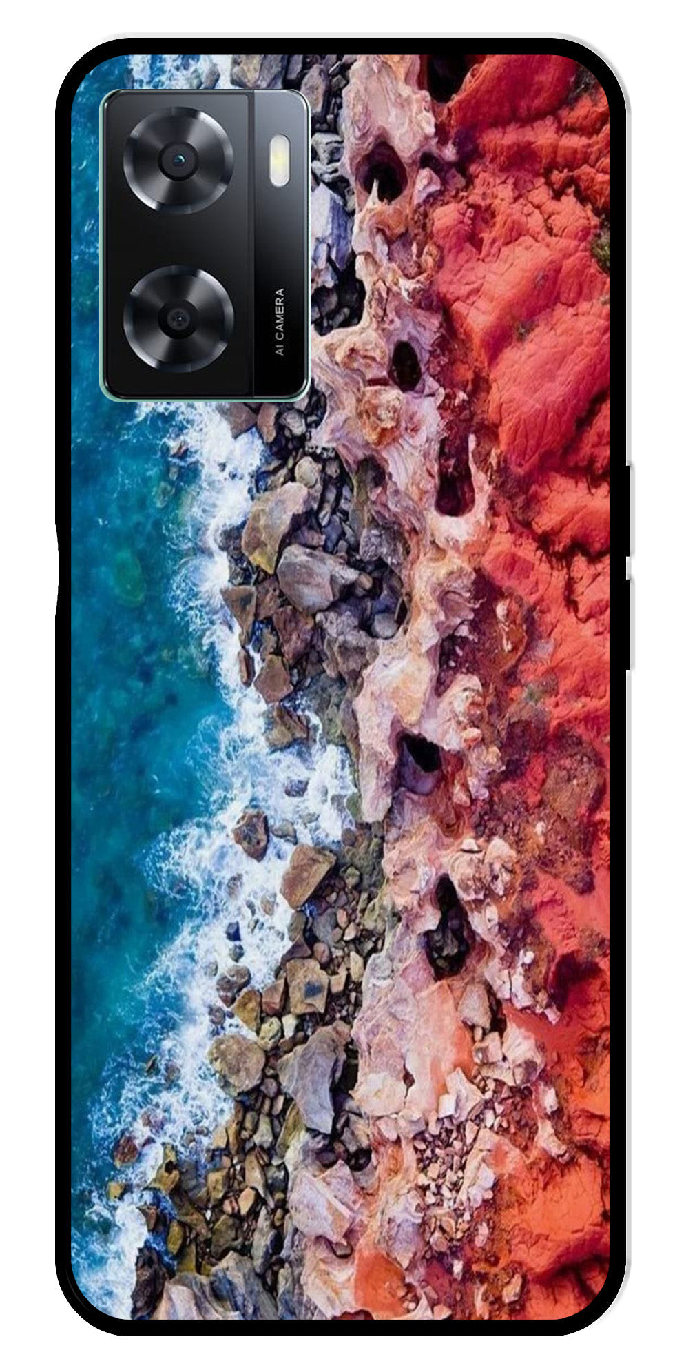 Sea Shore Metal Mobile Case for Oppo A77s 4G   (Design No -18)