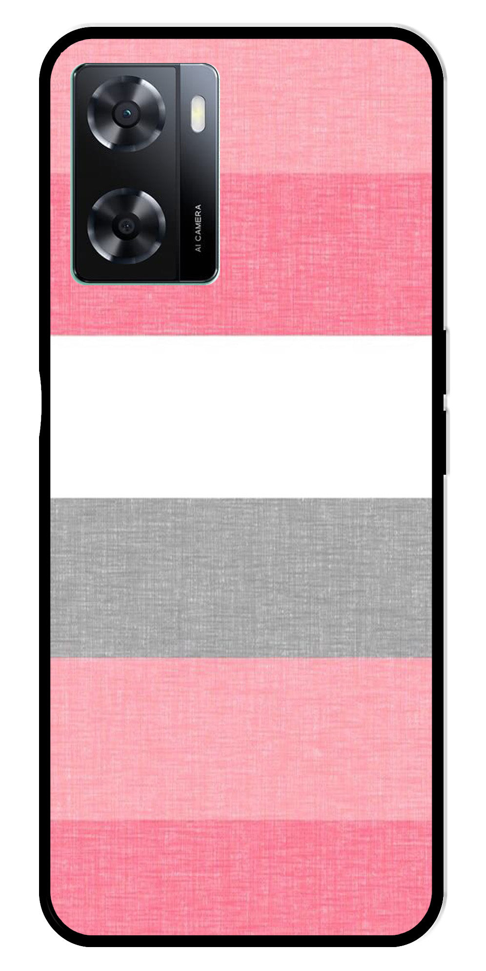 Pink Pattern Metal Mobile Case for Oppo A77s 4G   (Design No -23)