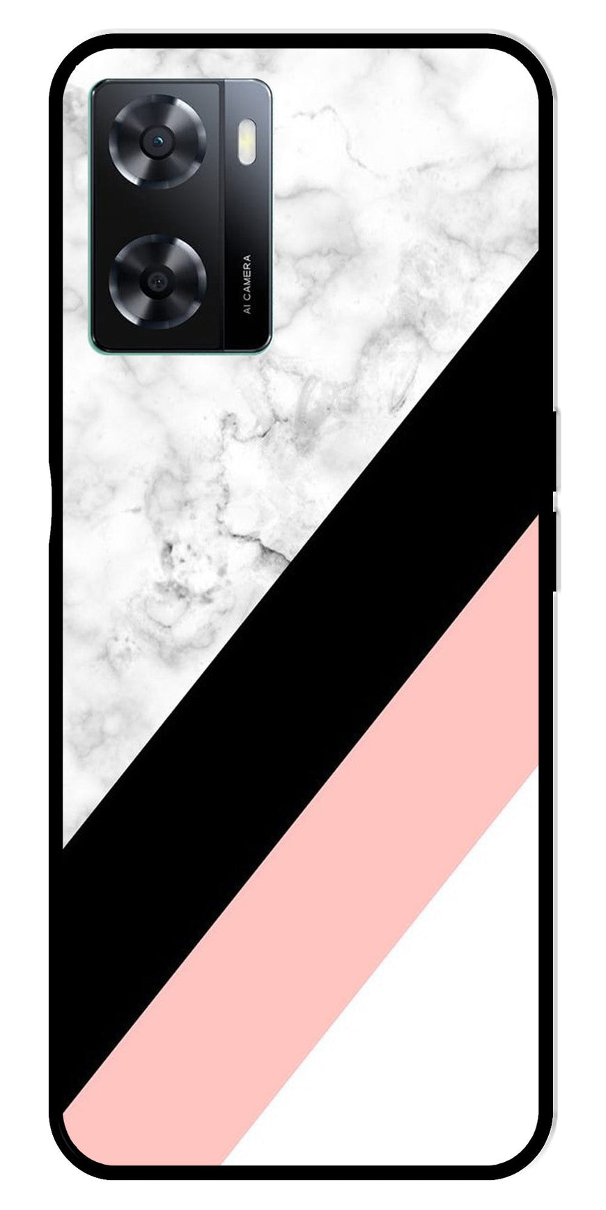 Marble Design Metal Mobile Case for Oppo A77s 4G   (Design No -24)