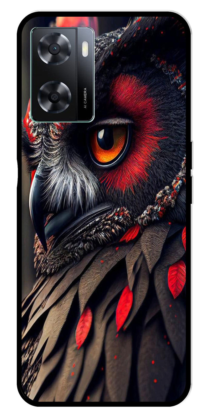 Owl Design Metal Mobile Case for Oppo A77s 4G   (Design No -26)