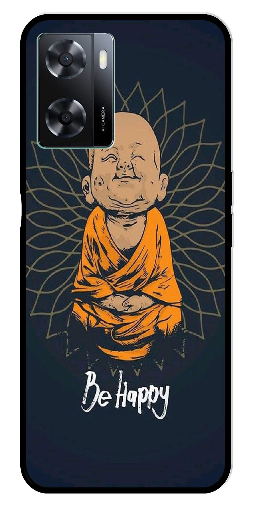 Be Happy Metal Mobile Case for Oppo A77s 4G   (Design No -27)