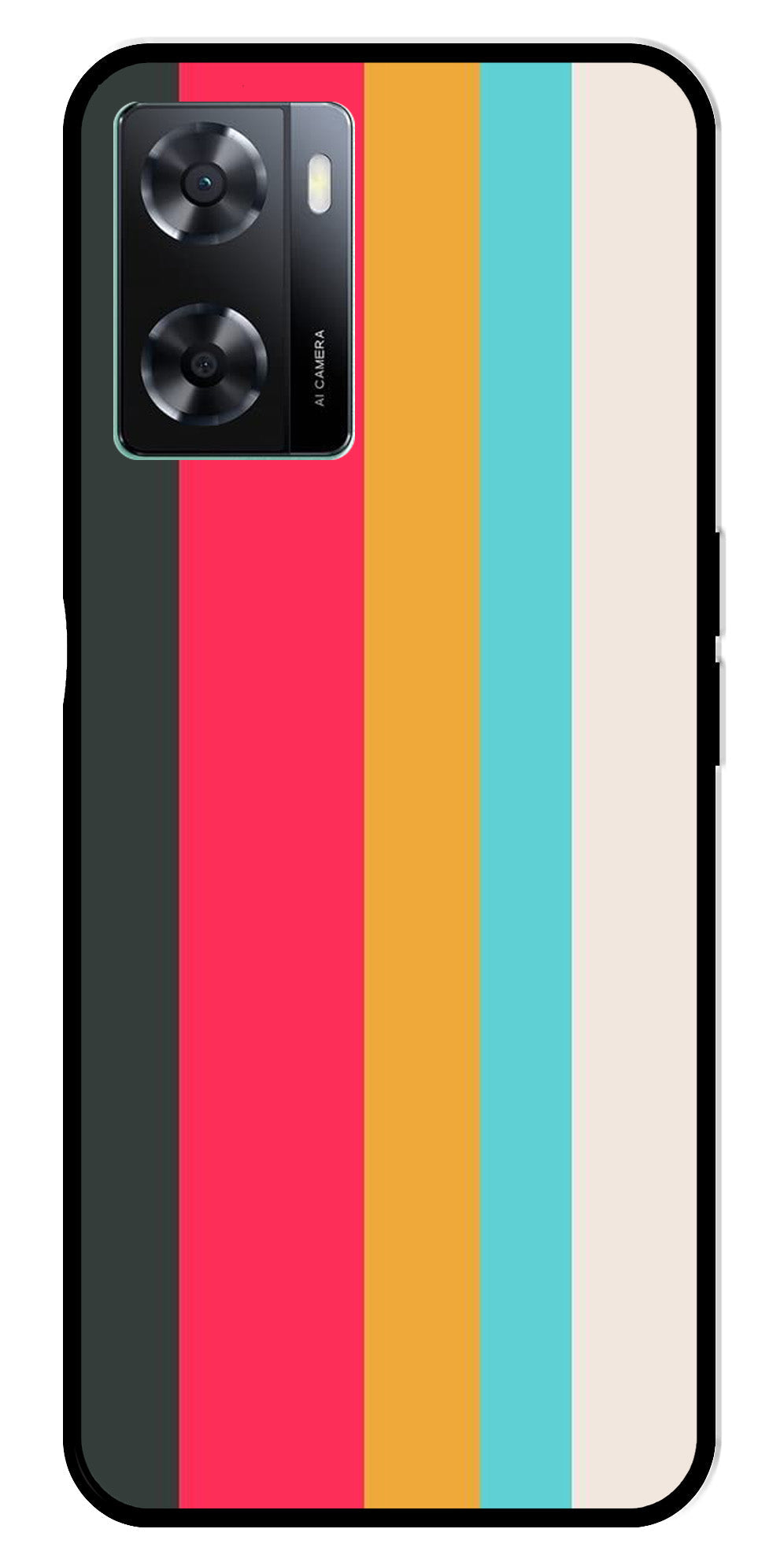 Muted Rainbow Metal Mobile Case for Oppo A77s 4G   (Design No -31)