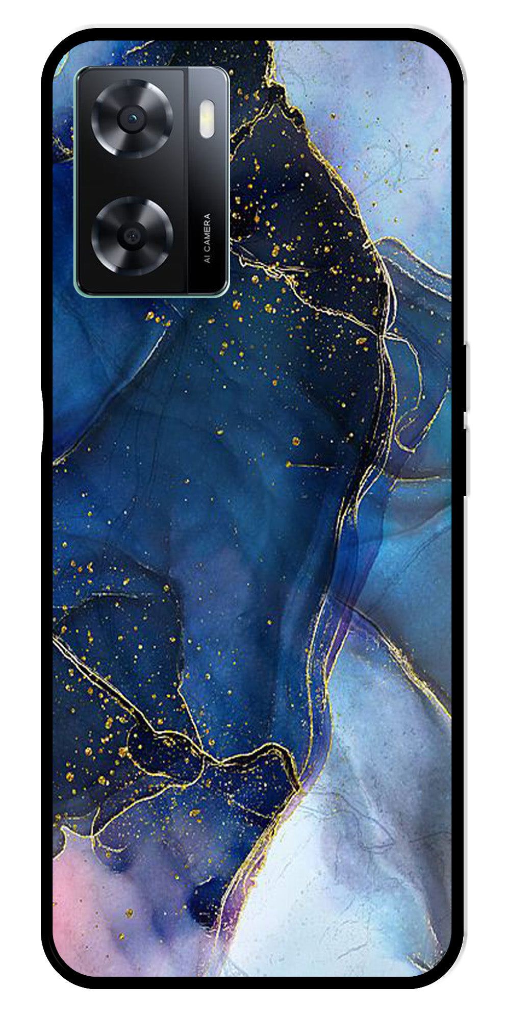 Blue Marble Metal Mobile Case for Oppo A77s 4G   (Design No -34)