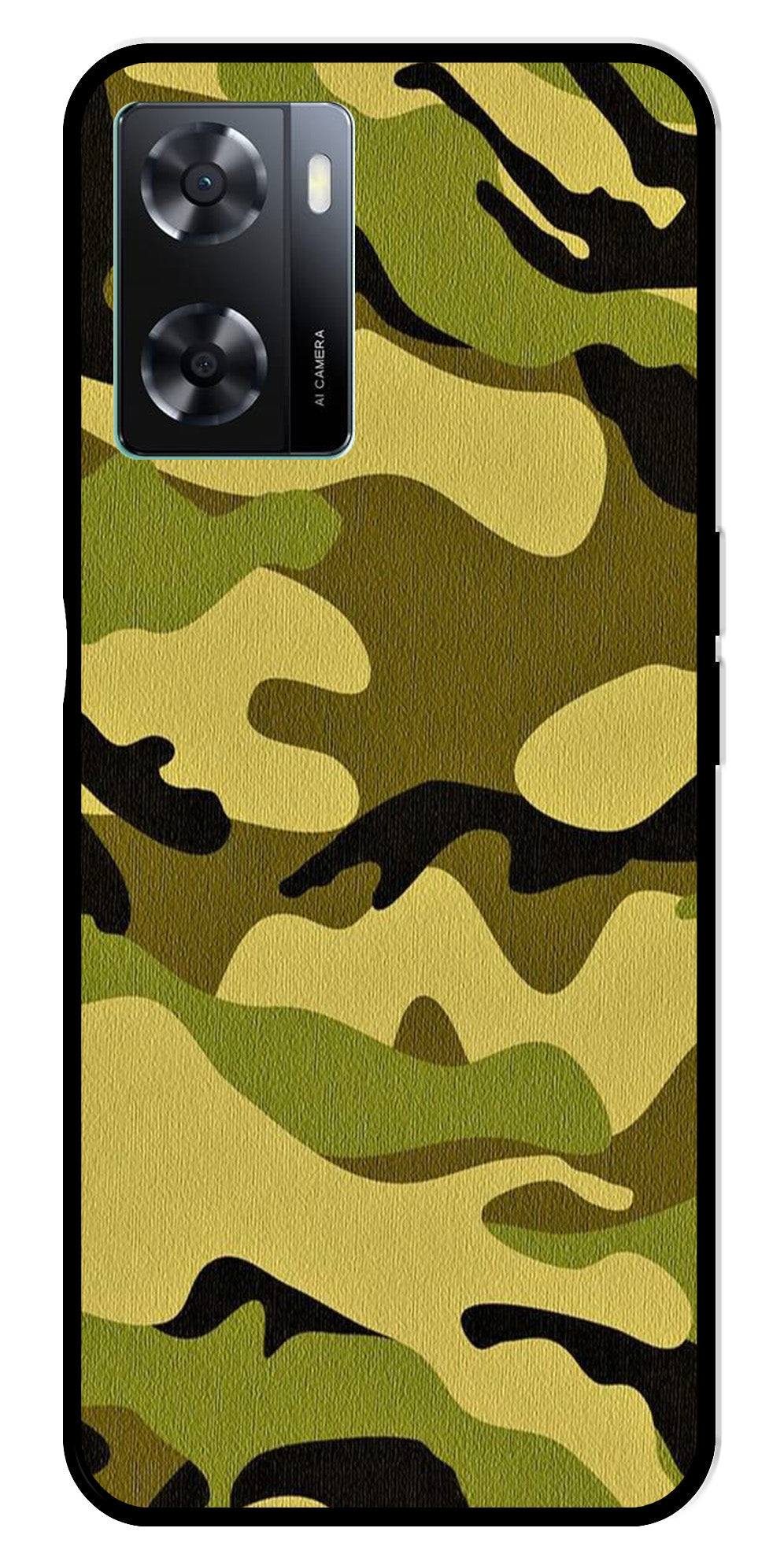 Army Pattern Metal Mobile Case for Oppo A77s 4G   (Design No -35)