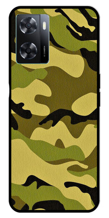 Army Pattern Metal Mobile Case for Oppo A77s 4G