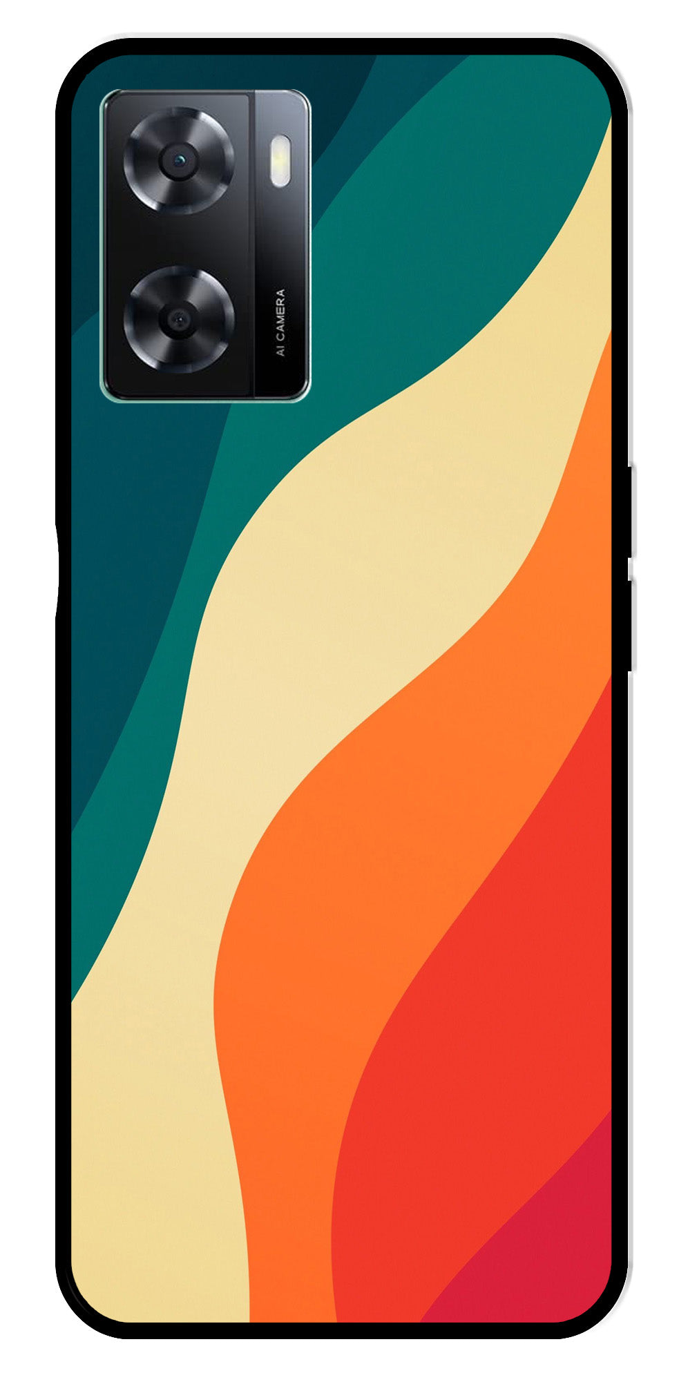 Muted Rainbow Metal Mobile Case for Oppo A77s 4G   (Design No -39)