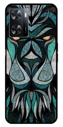 Lion Pattern Metal Mobile Case for Oppo A77s 4G