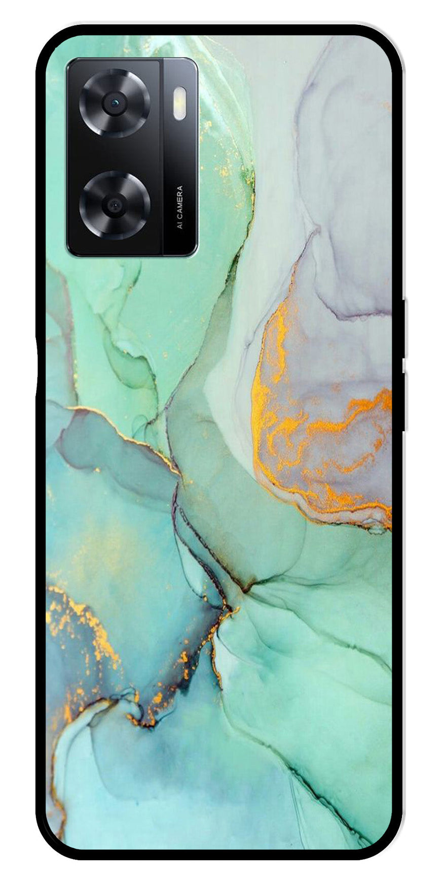 Marble Design Metal Mobile Case for Oppo A77s 4G   (Design No -46)