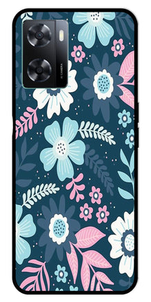 Flower Leaves Design Metal Mobile Case for Oppo A77s 4G