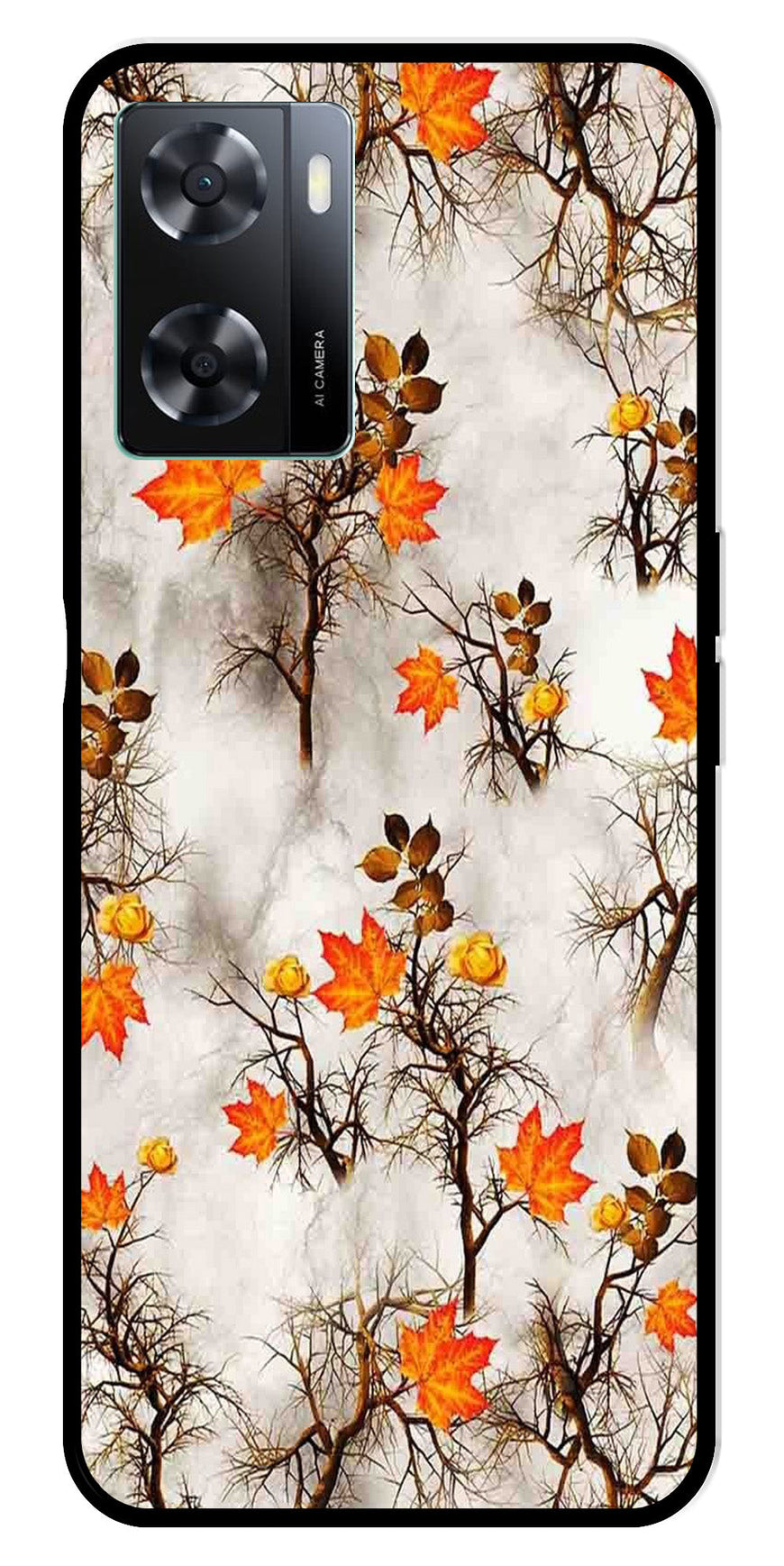 Autumn leaves Metal Mobile Case for Oppo A77s 4G   (Design No -55)