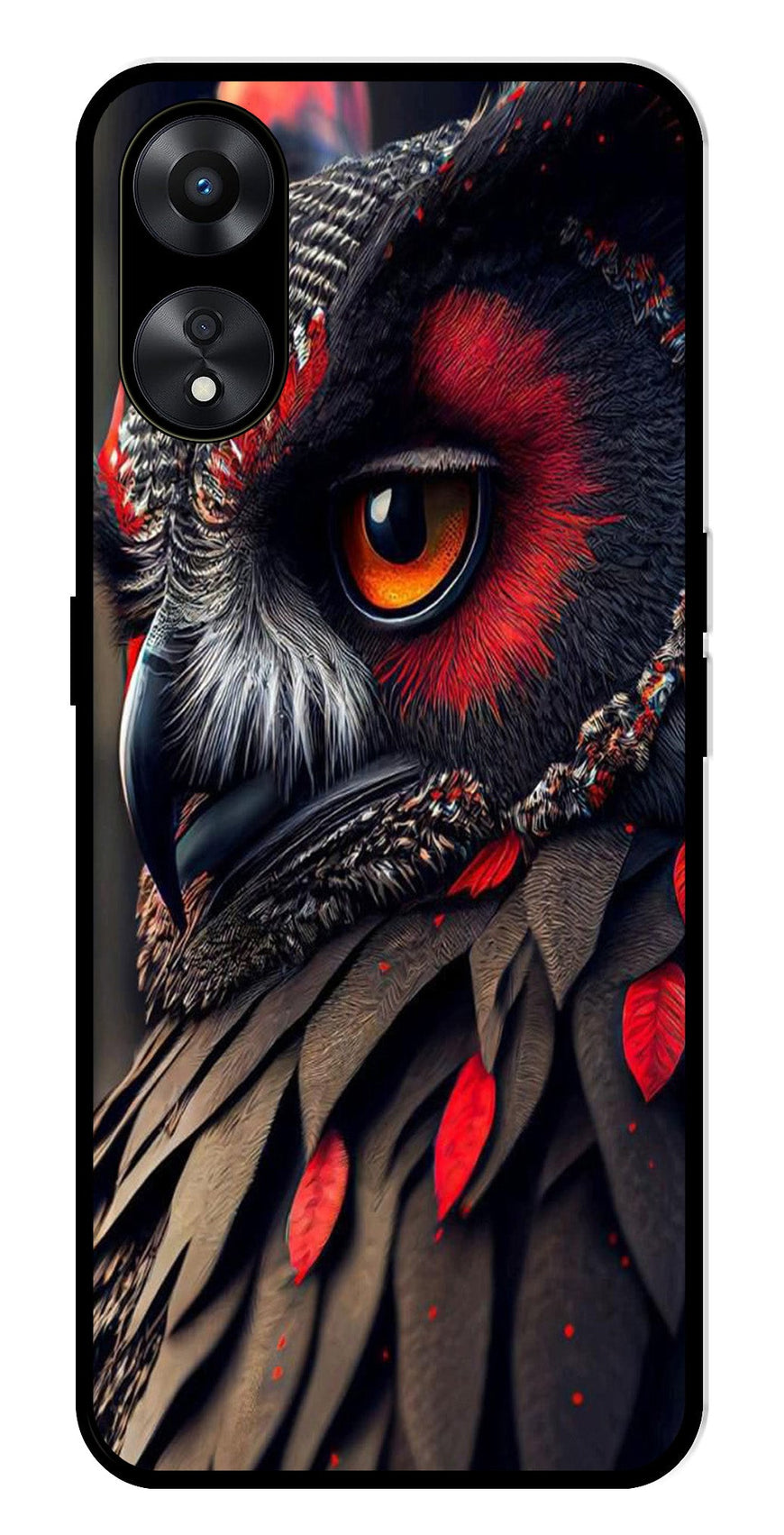 Owl Design Metal Mobile Case for Oppo A78 5G   (Design No -26)