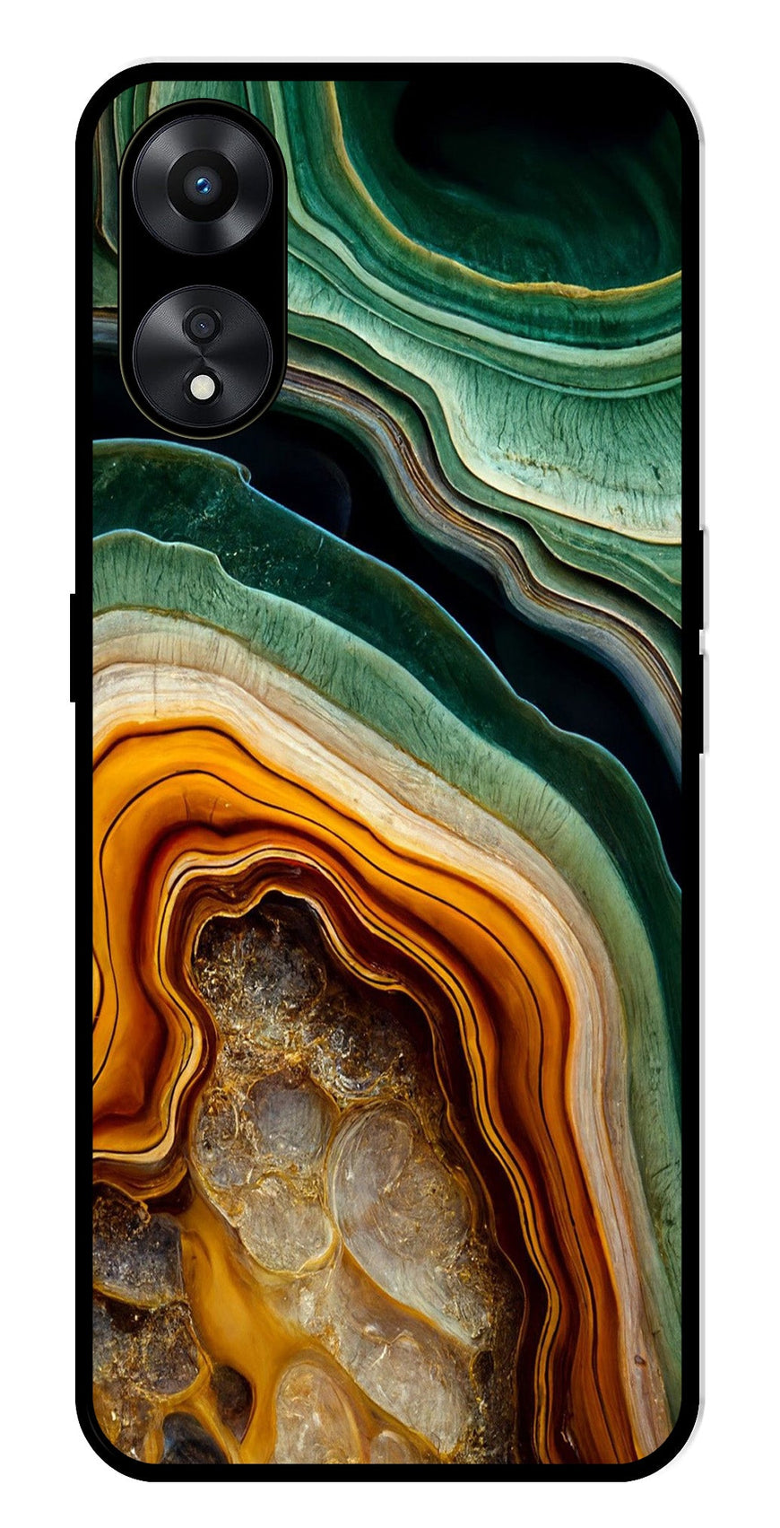 Marble Design Metal Mobile Case for Oppo A78 5G   (Design No -28)