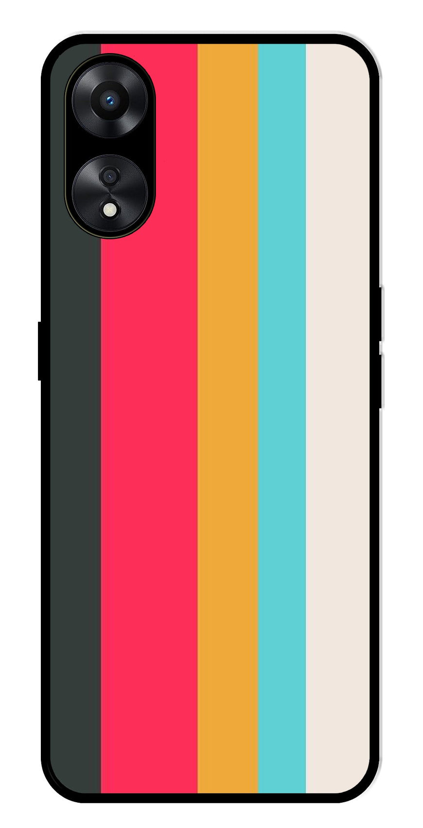 Muted Rainbow Metal Mobile Case for Oppo A78 5G   (Design No -31)