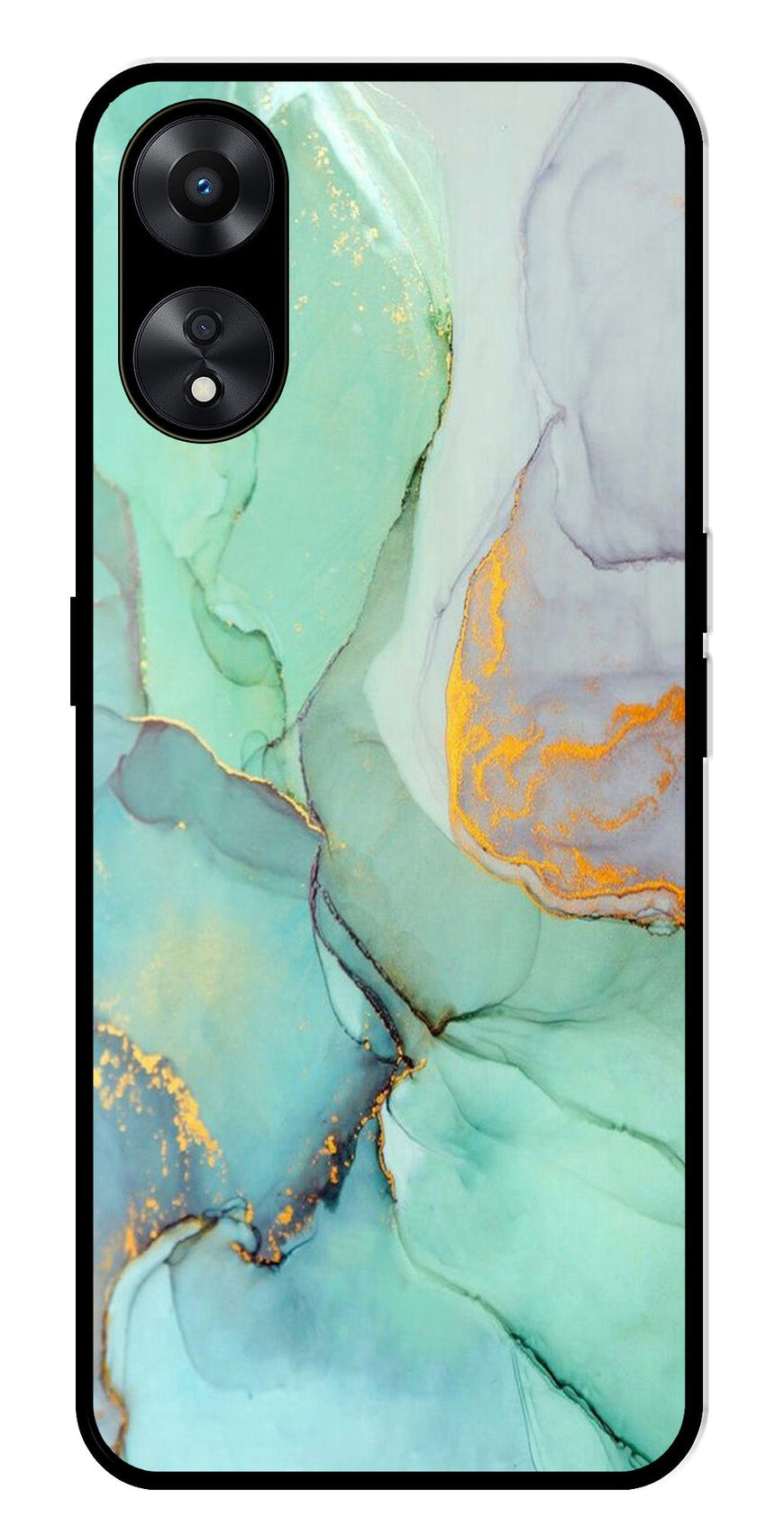 Marble Design Metal Mobile Case for Oppo A78 5G   (Design No -46)