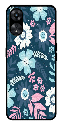 Flower Leaves Design Metal Mobile Case for Oppo A78 5G