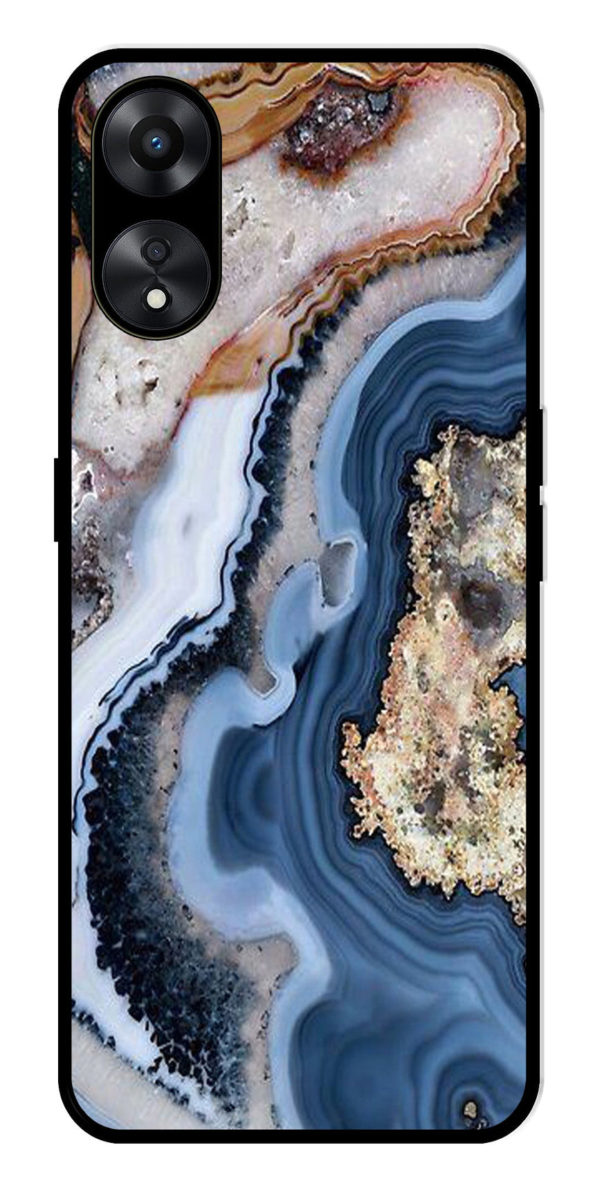 Marble Design Metal Mobile Case for Oppo A78 5G   (Design No -53)