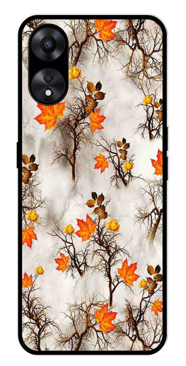 Autumn leaves Metal Mobile Case for Oppo A78 5G   (Design No -55)