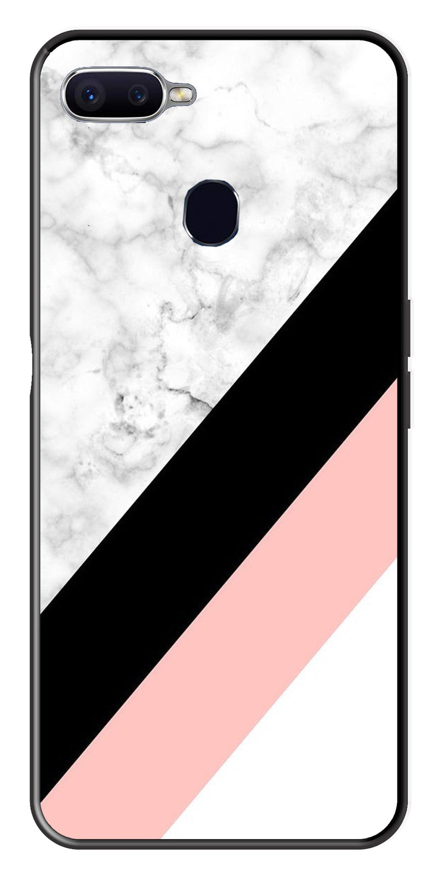 Marble Design Metal Mobile Case for Oppo A7   (Design No -24)