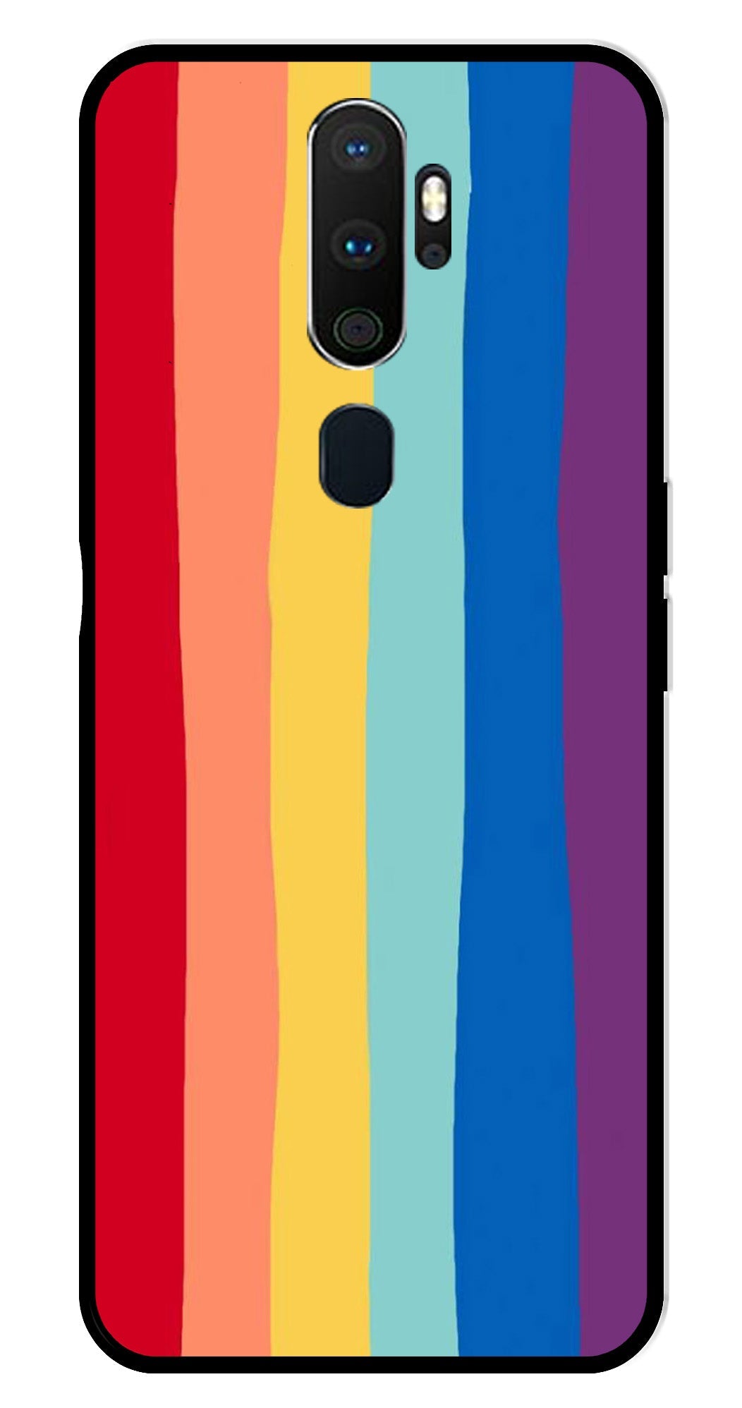 Rainbow MultiColor Metal Mobile Case for Oppo A9 2020   (Design No -03)