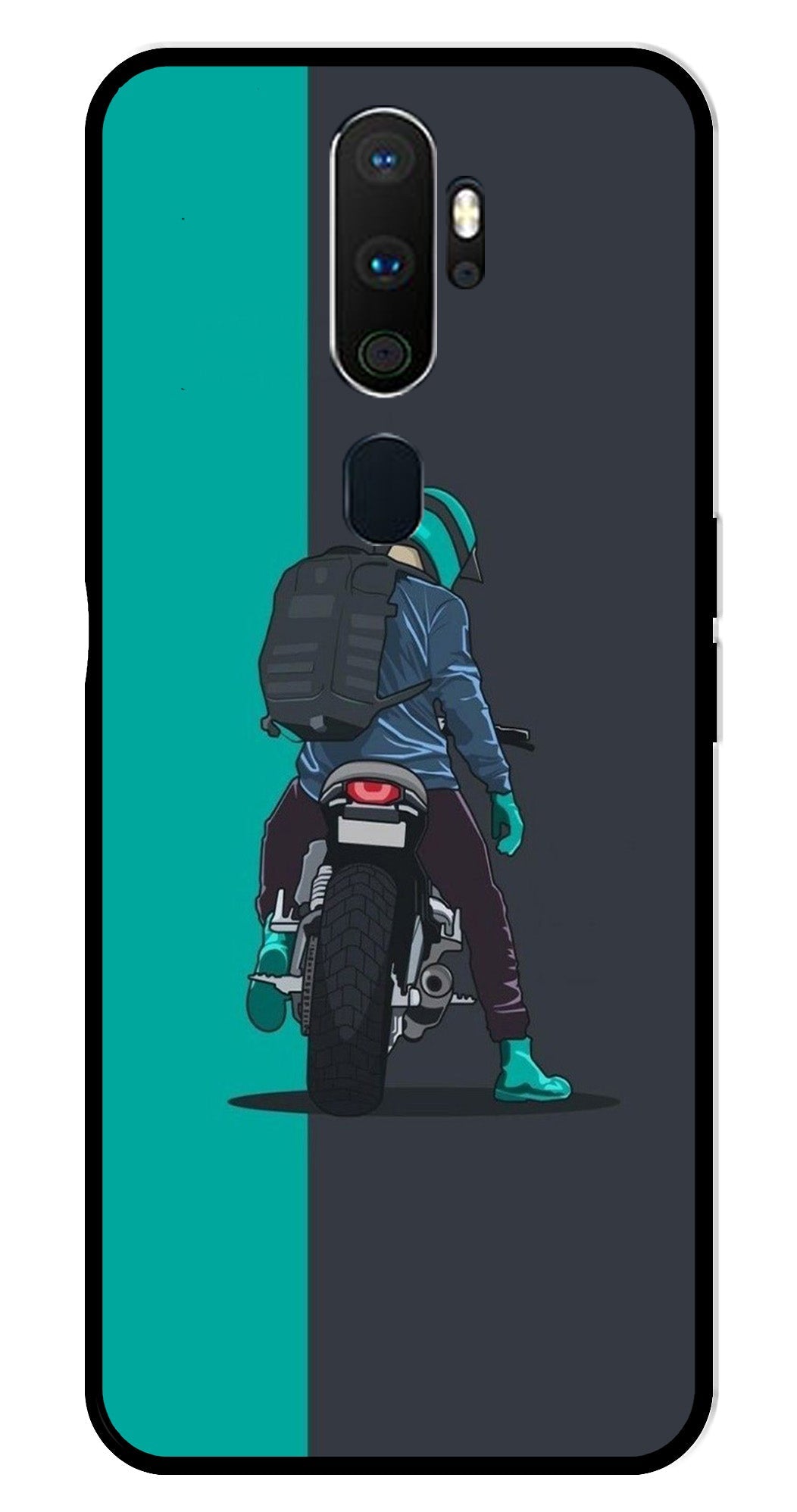 Bike Lover Metal Mobile Case for Oppo A9 2020   (Design No -05)