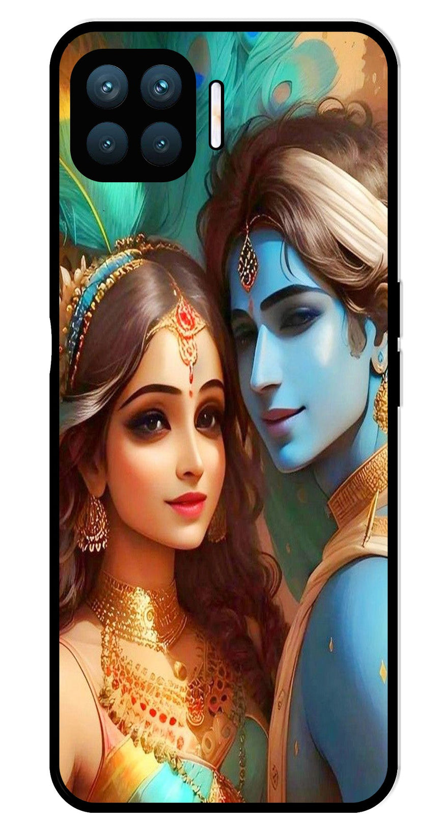 Lord Radha Krishna Metal Mobile Case for Oppo F17 Pro  (Design No -01)