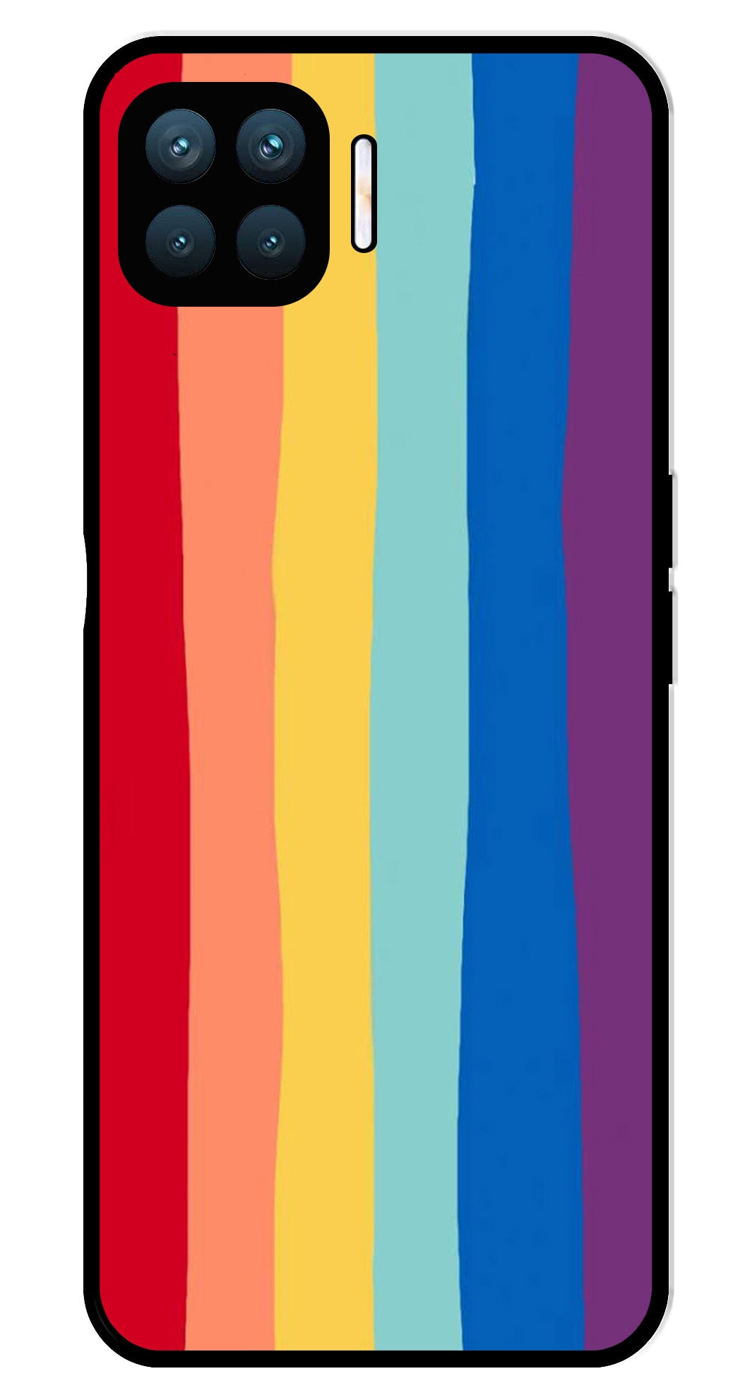 Rainbow MultiColor Metal Mobile Case for Oppo F17 Pro  (Design No -03)