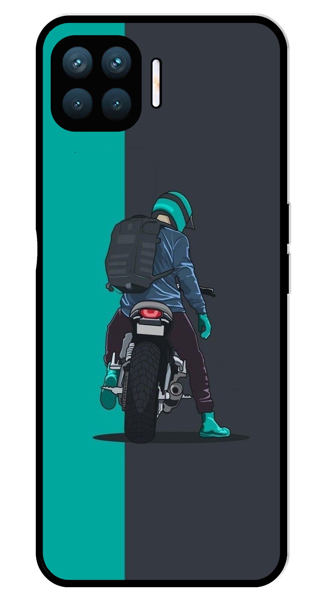 Bike Lover Metal Mobile Case for Oppo F17 Pro  (Design No -05)