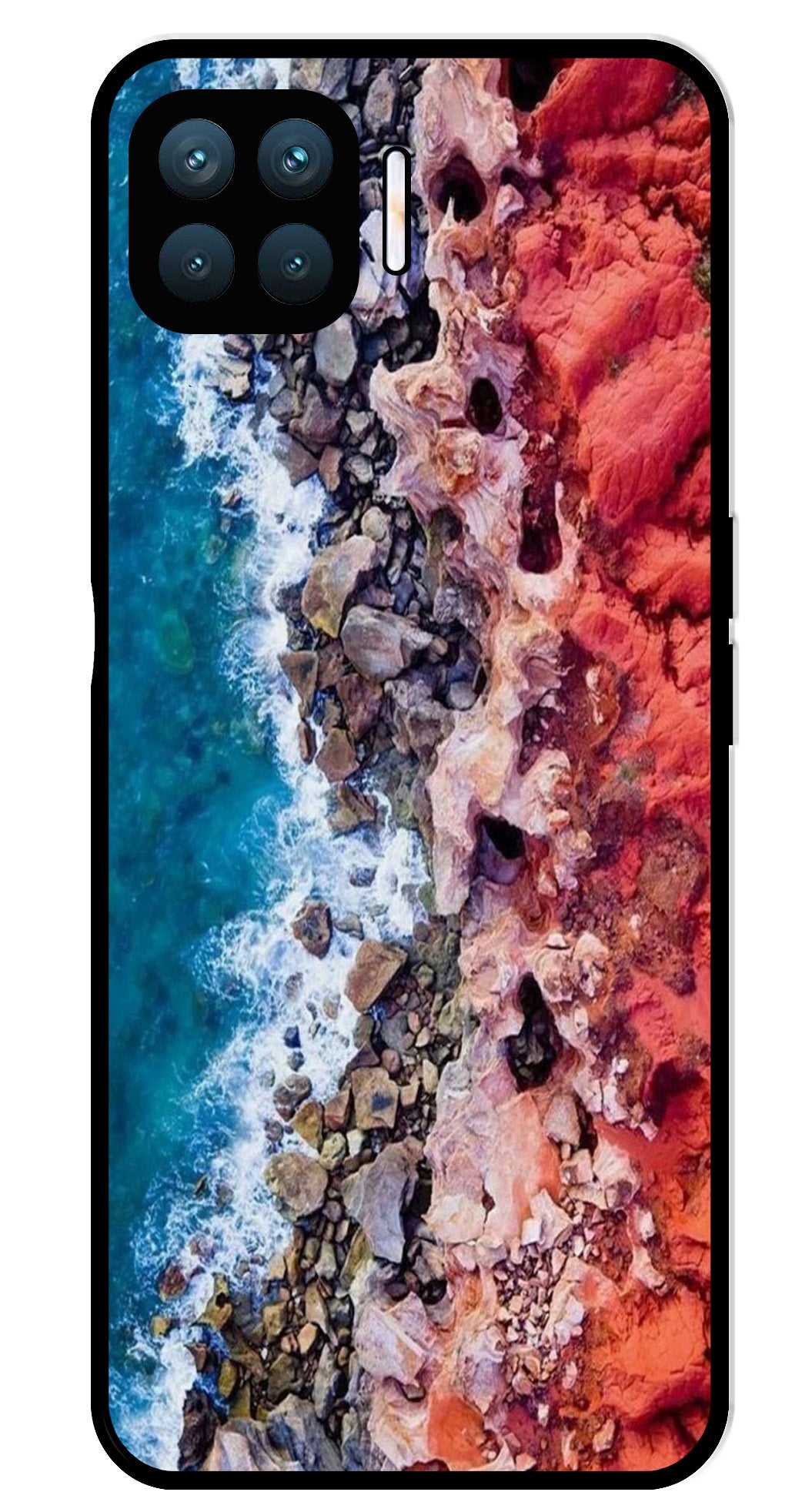 Sea Shore Metal Mobile Case for Oppo F17 Pro  (Design No -18)