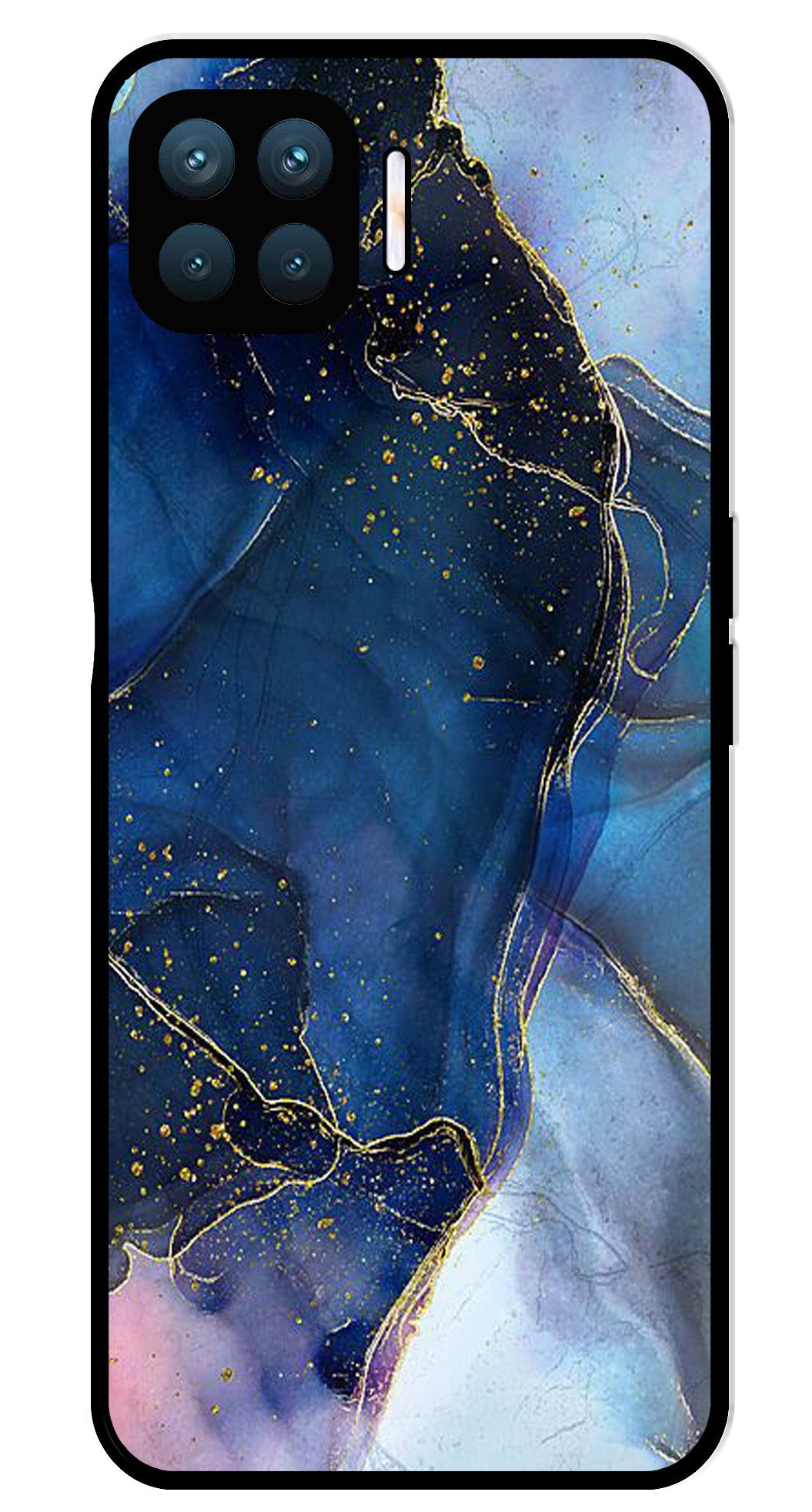 Blue Marble Metal Mobile Case for Oppo F17 Pro  (Design No -34)