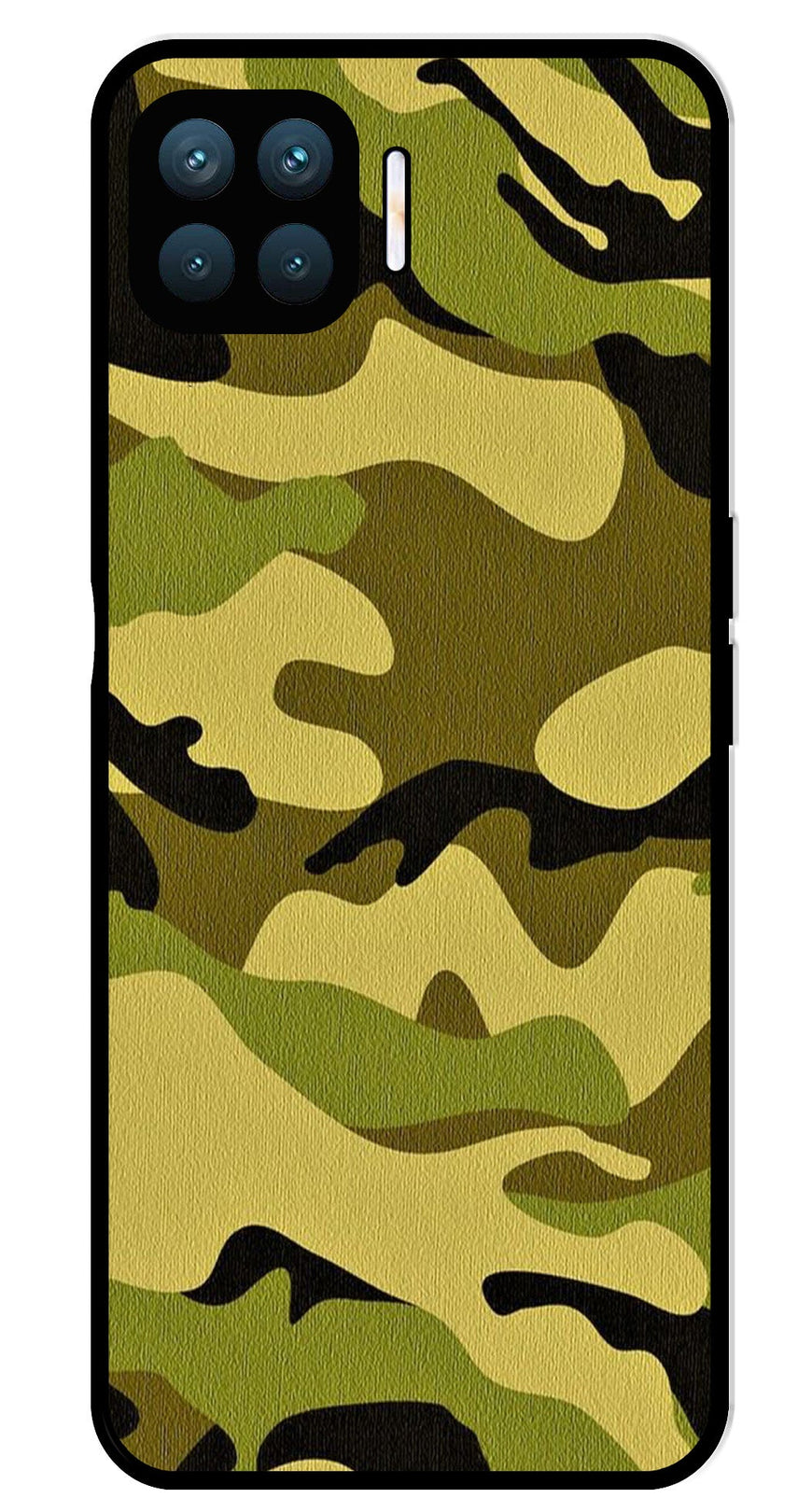 Army Pattern Metal Mobile Case for Oppo F17 Pro  (Design No -35)