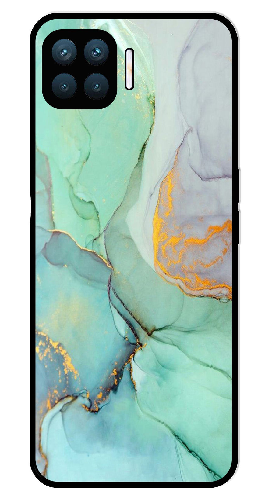 Marble Design Metal Mobile Case for Oppo F17 Pro  (Design No -46)