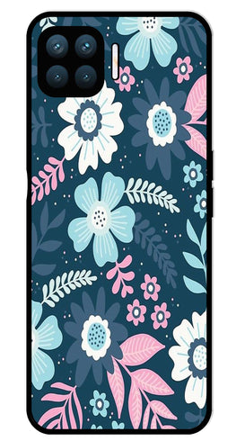 Flower Leaves Design Metal Mobile Case for Oppo F17 Pro  (Design No -50)