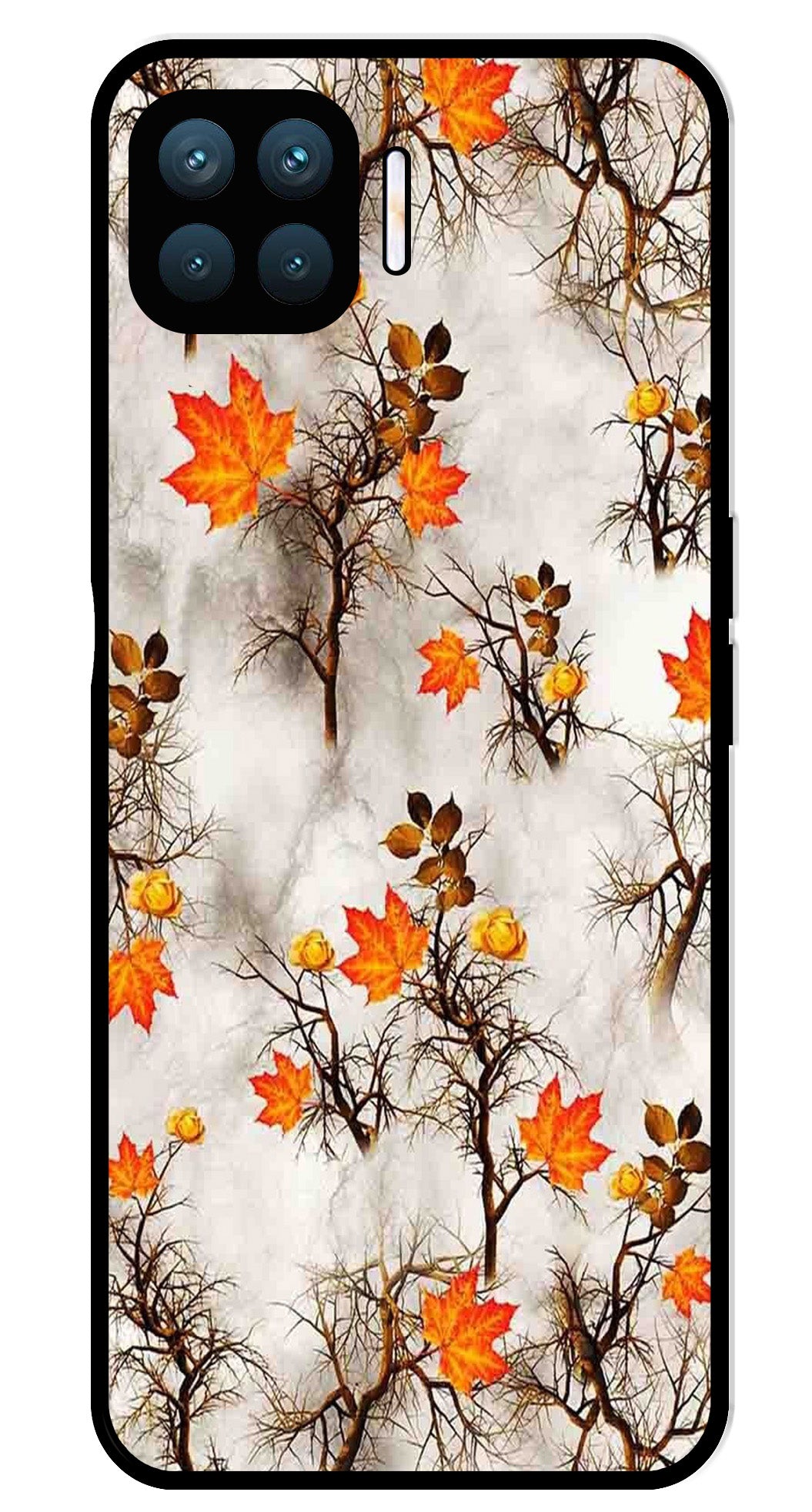 Autumn leaves Metal Mobile Case for Oppo F17 Pro  (Design No -55)