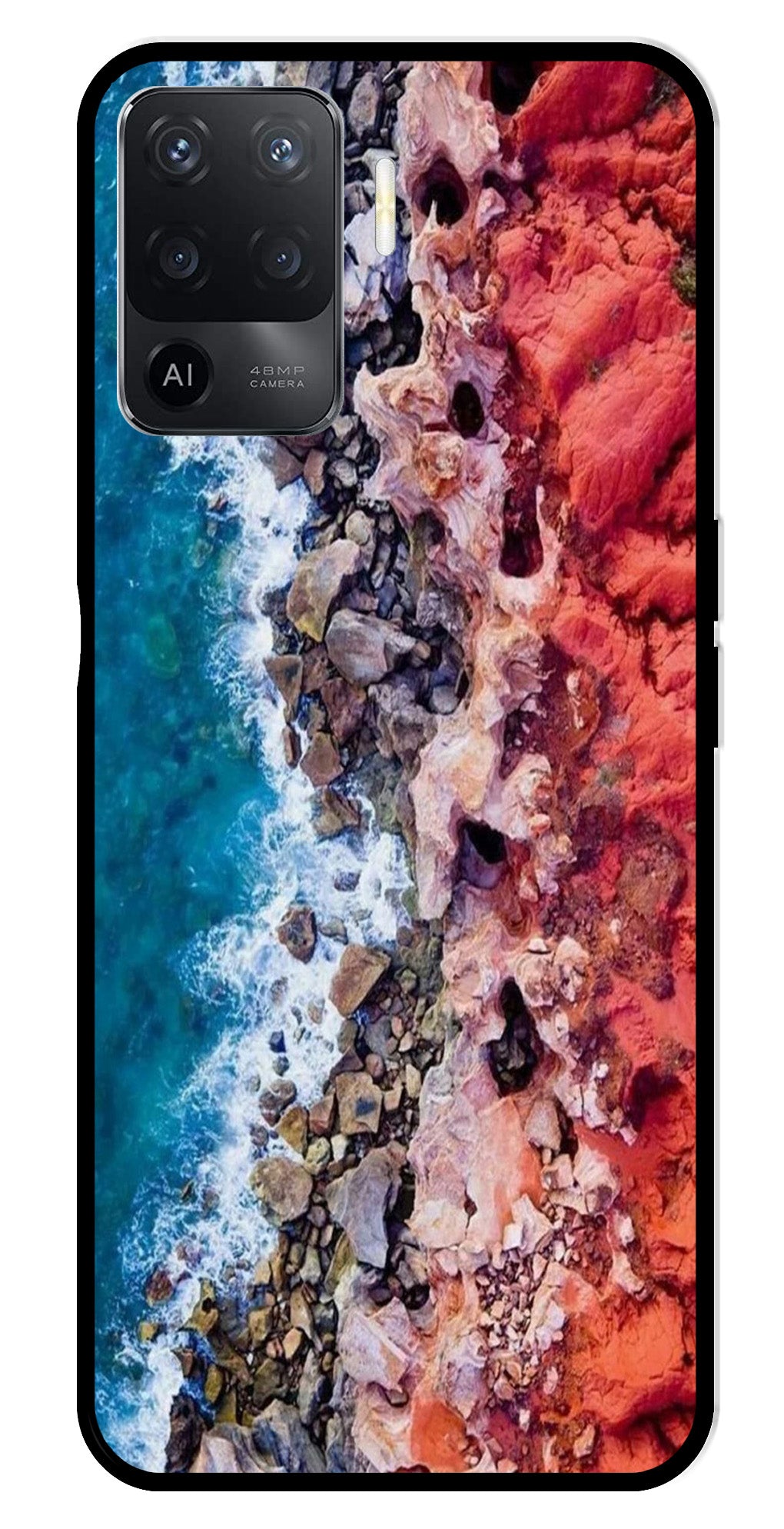 Sea Shore Metal Mobile Case for Oppo A94   (Design No -18)