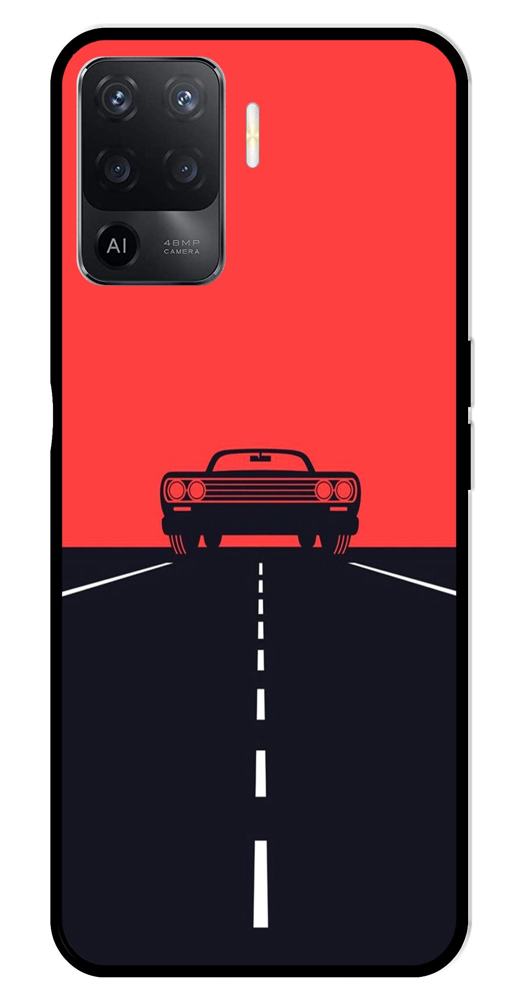 Car Lover Metal Mobile Case for Oppo A94   (Design No -21)