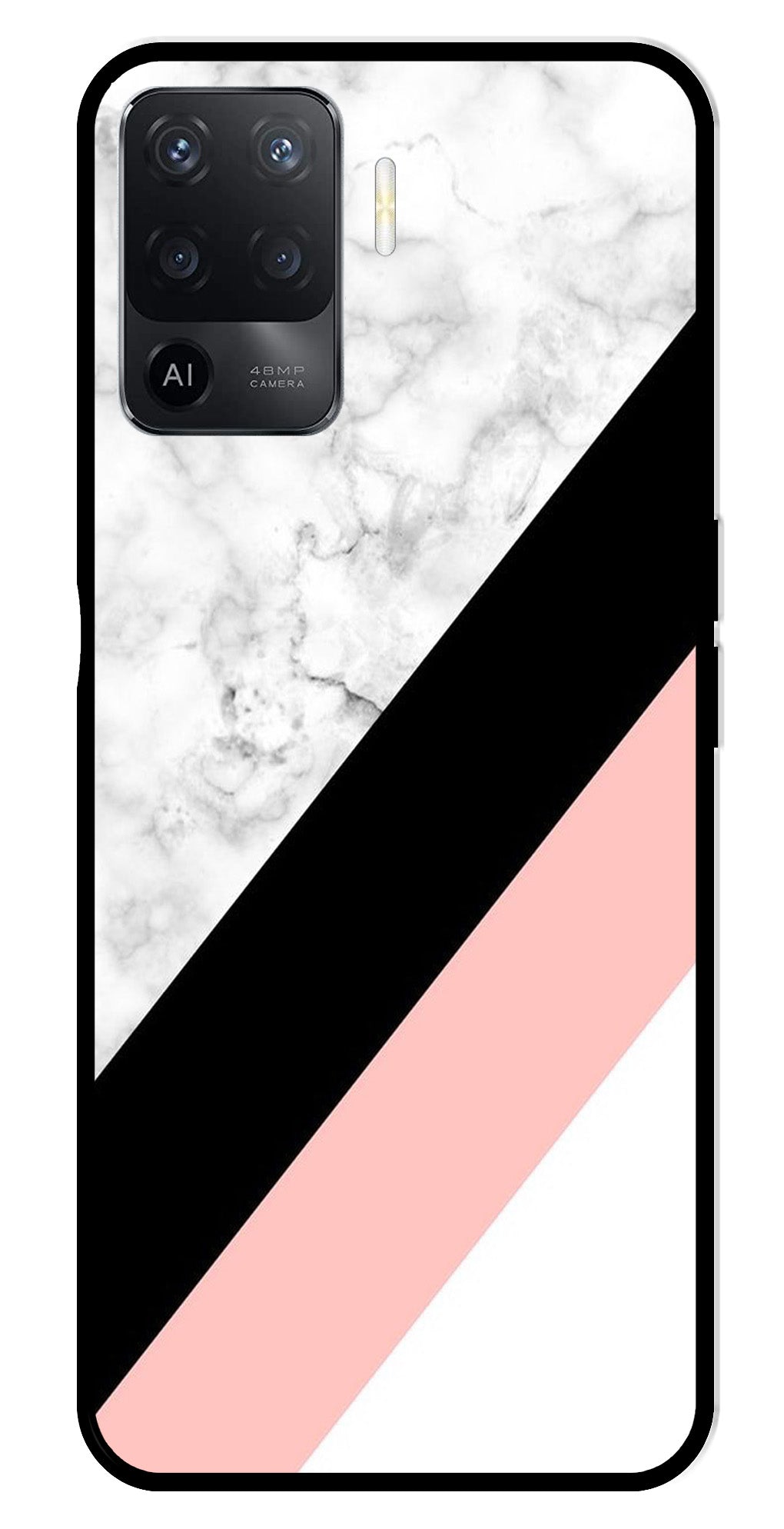 Marble Design Metal Mobile Case for Oppo A94   (Design No -24)