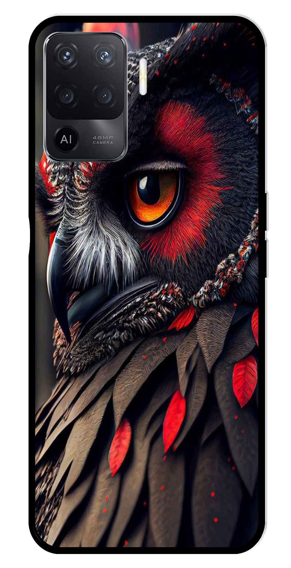 Owl Design Metal Mobile Case for Oppo A94   (Design No -26)