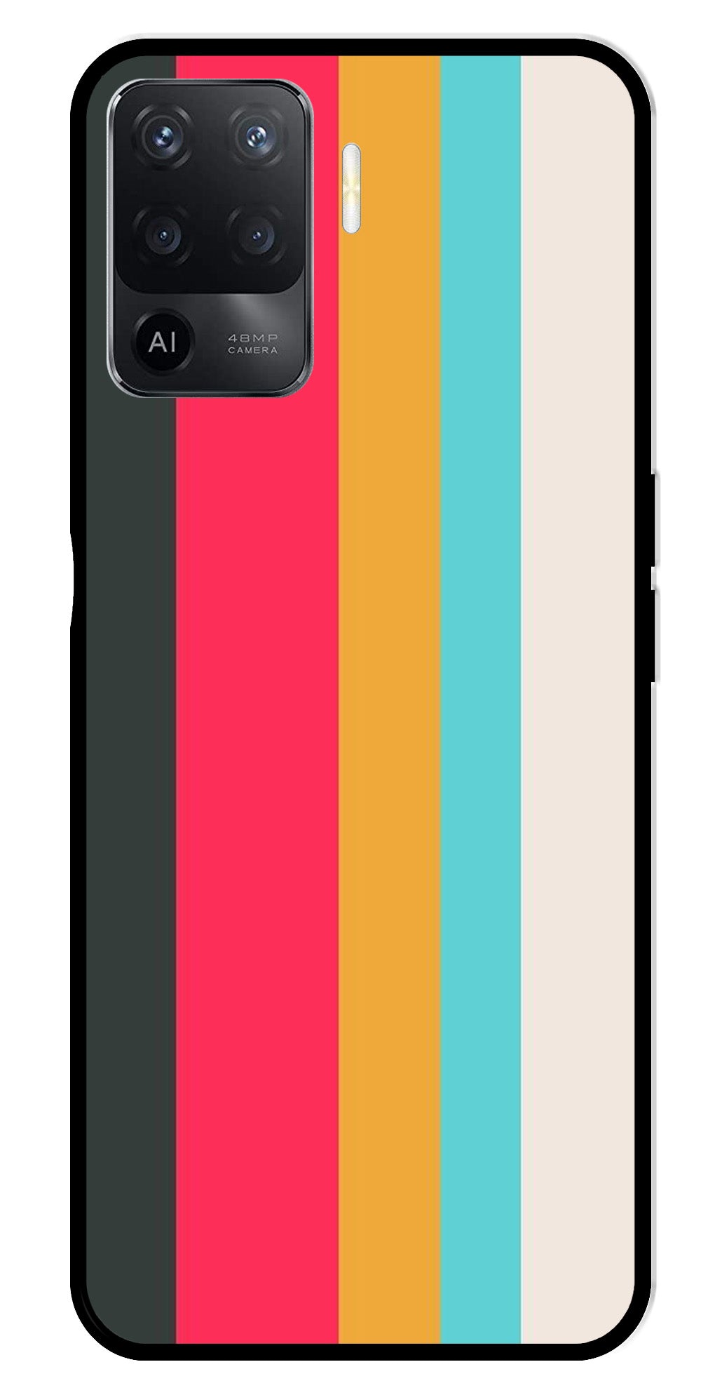 Muted Rainbow Metal Mobile Case for Oppo A94   (Design No -31)