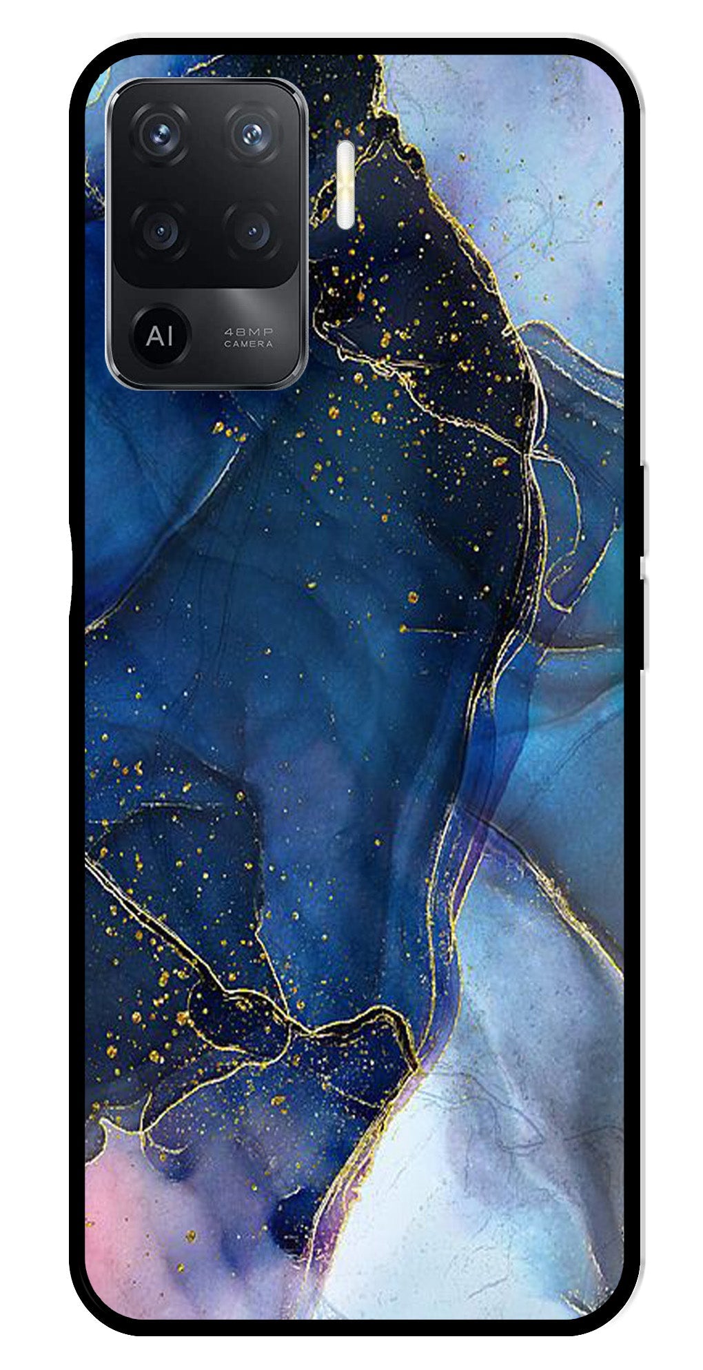 Blue Marble Metal Mobile Case for Oppo A94   (Design No -34)