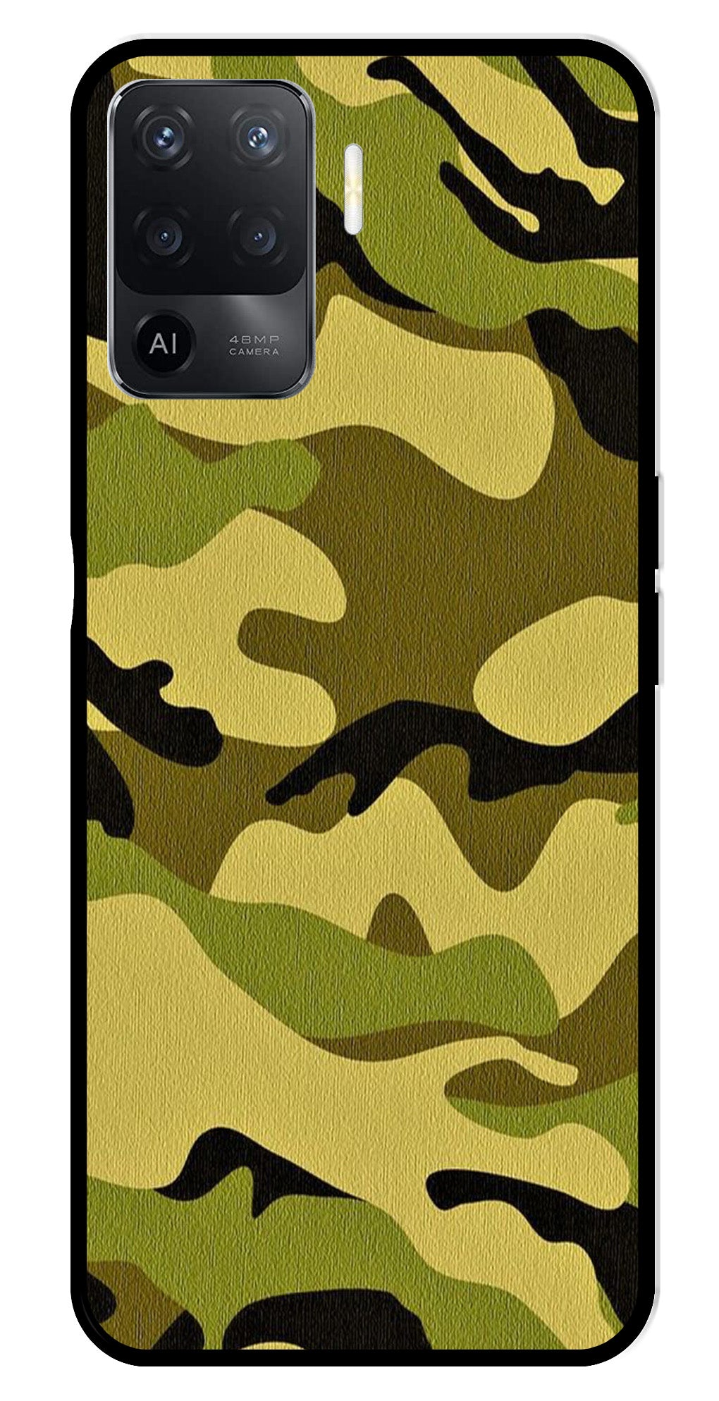 Army Pattern Metal Mobile Case for Oppo A94   (Design No -35)