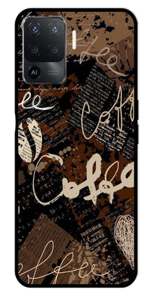 Coffee Pattern Metal Mobile Case for Oppo Reno5 F