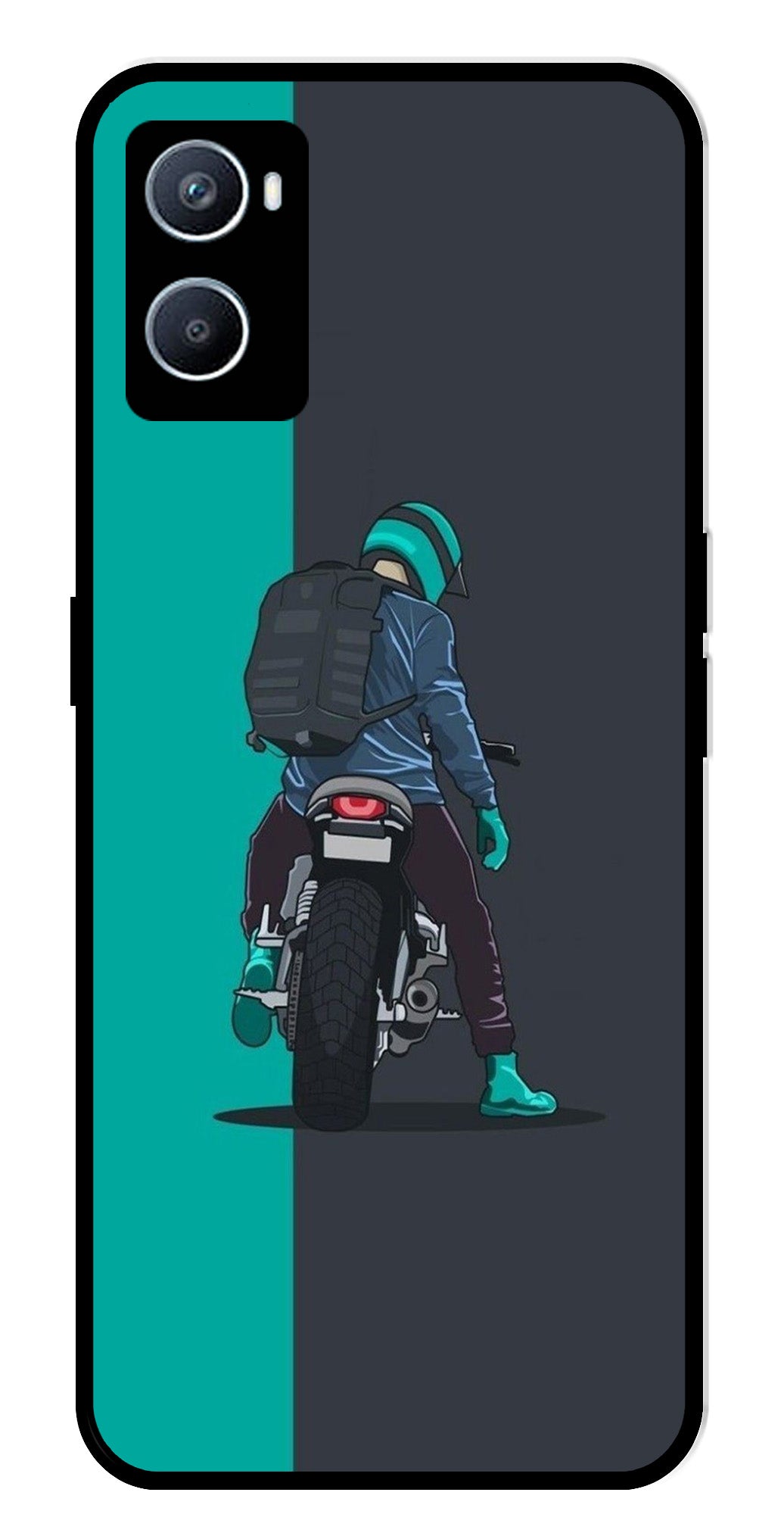 Bike Lover Metal Mobile Case for Oppo A96   (Design No -05)