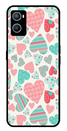 Hearts Pattern Metal Mobile Case for Oppo A96