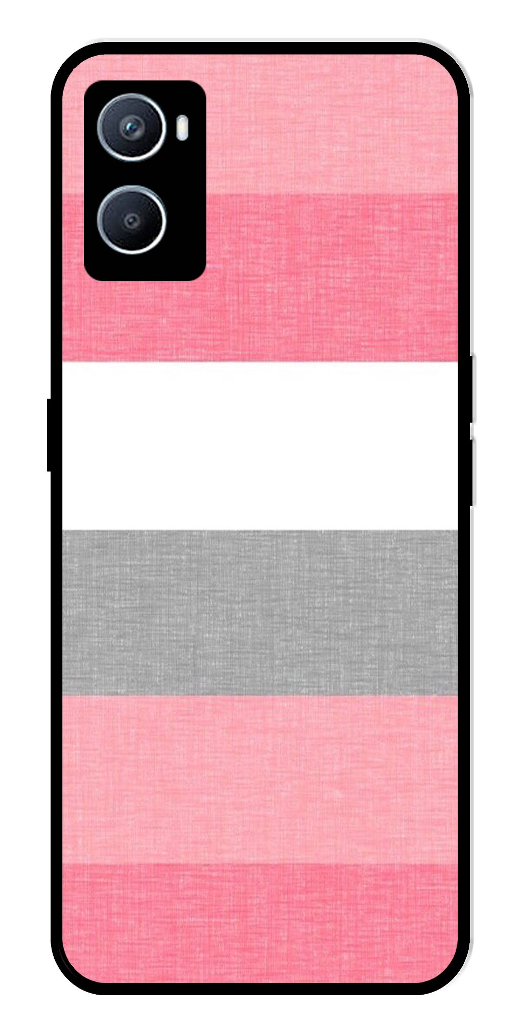 Pink Pattern Metal Mobile Case for Oppo A96   (Design No -23)