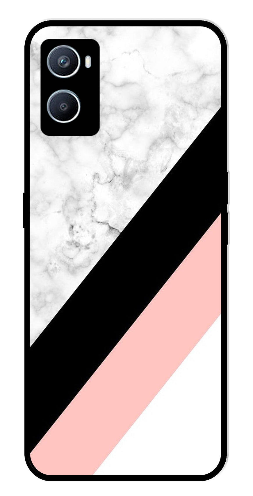 Marble Design Metal Mobile Case for Oppo A96   (Design No -24)