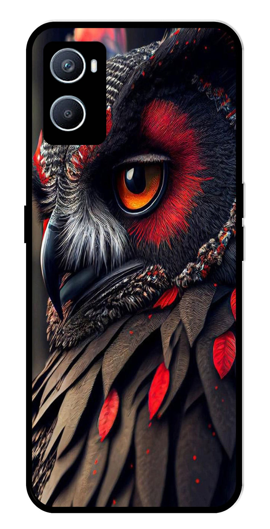 Owl Design Metal Mobile Case for Oppo A96   (Design No -26)