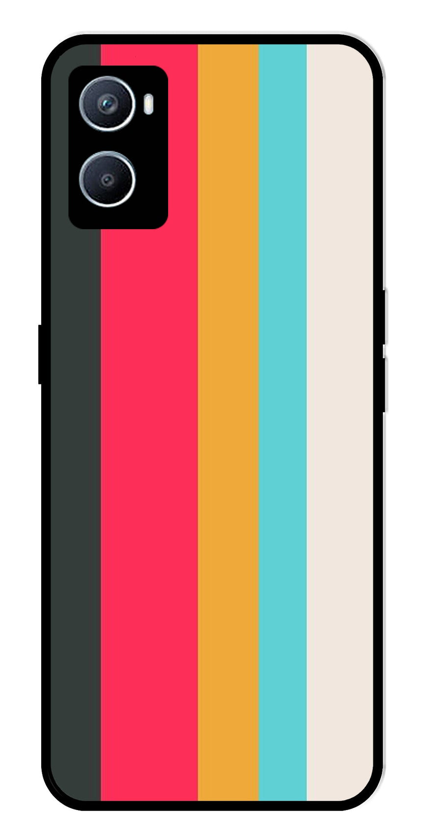 Muted Rainbow Metal Mobile Case for Oppo A96   (Design No -31)